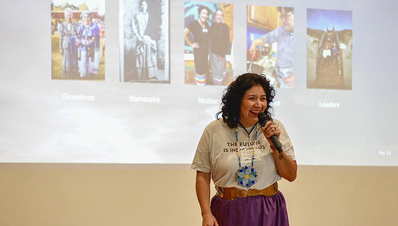 Charissa addresses Celebrate Bears Ears in Bluff, Utah in March 2024. TIM PETERSON