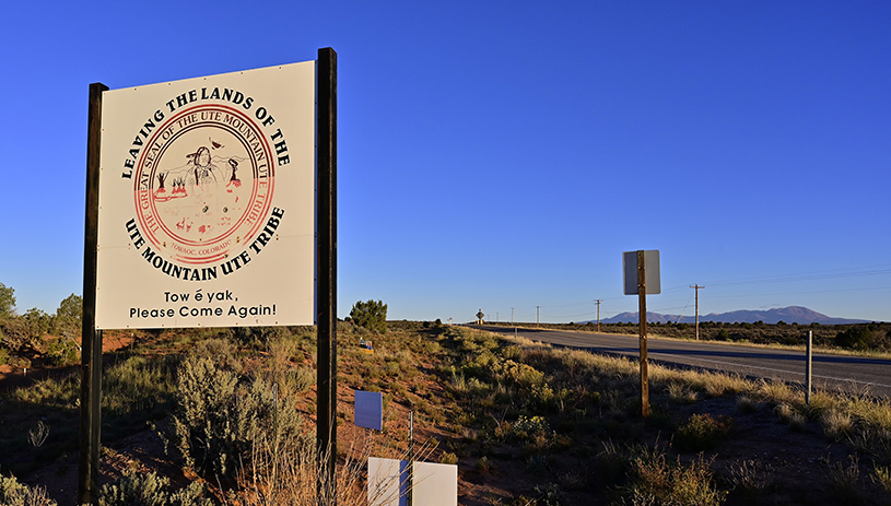 Highway 191 runs right through the White Mesa community. Trucks laden with radioactive materials travel the highway bound for the White Mesa Mill. TIM PETERSON