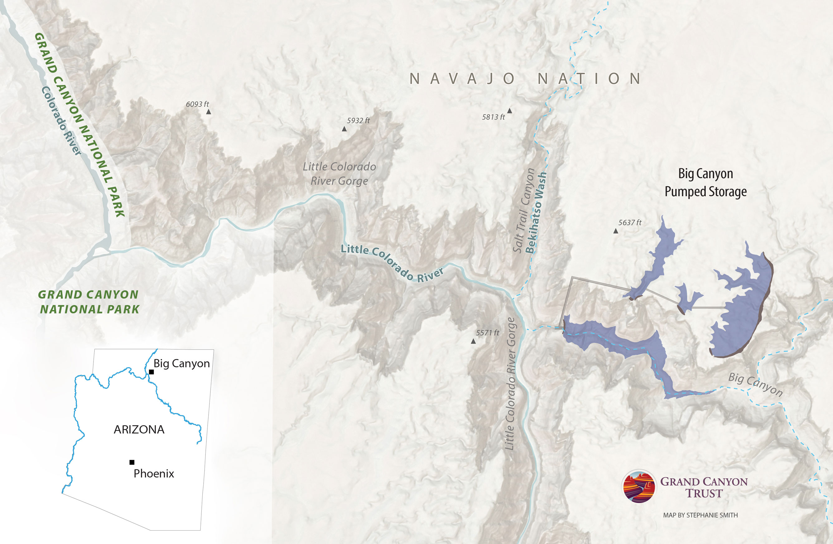 Big Canyon Dam Project Proposal Map. STEPHANIE SMITH