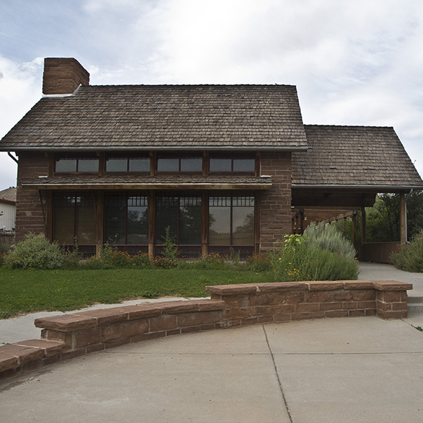 A brick building