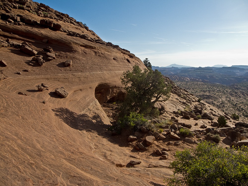 A view of an orange slickrock dome