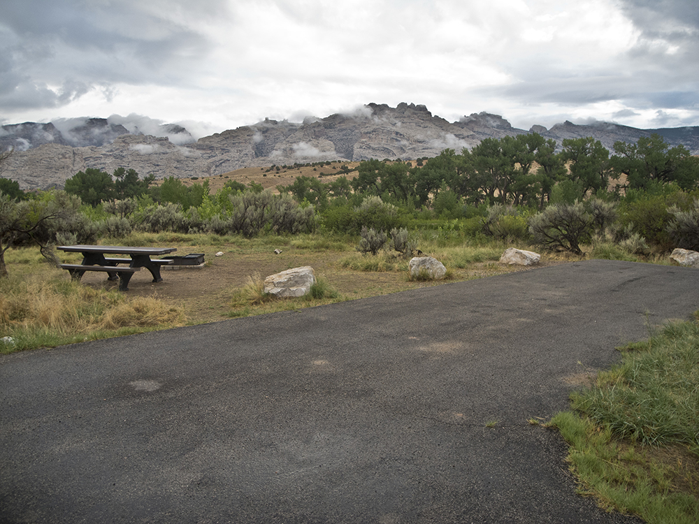 A campsite at the Green River Campground