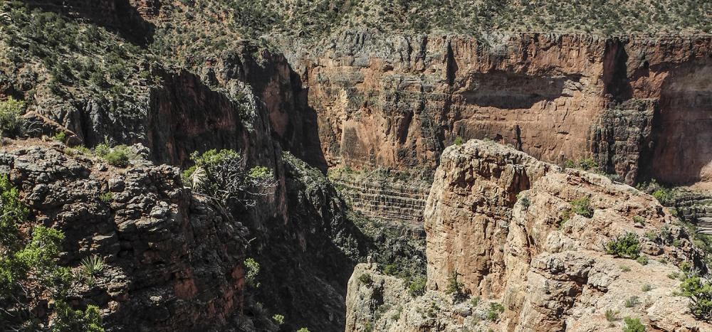 A view of the redwall limestone on the trail