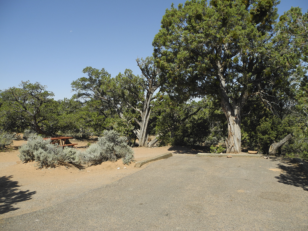 A paved trailer campsite in Sunset View Campground