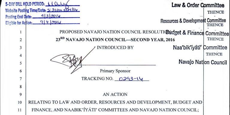 The first page of the Grand Canyon Escalade legislation.