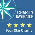 Charity Navjgator logo, blue background with four stars for a four star charity