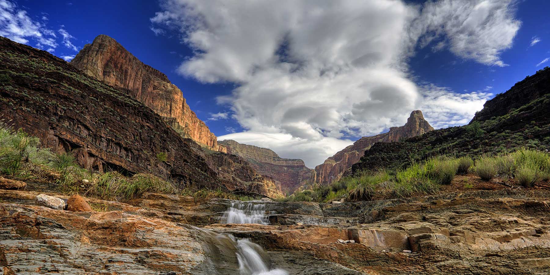 Stone Creek waterfall in the Grand Canyon.